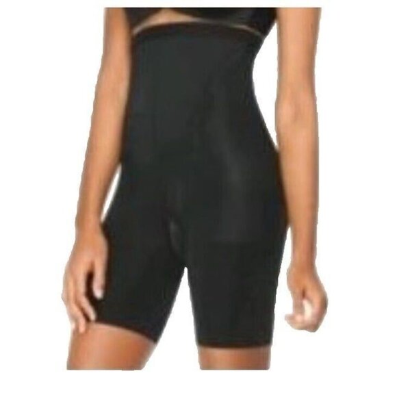 Spanx Super Higher Power Shapewear High Waist Shorts Mid Thigh Size G Black - Picture 1 of 7